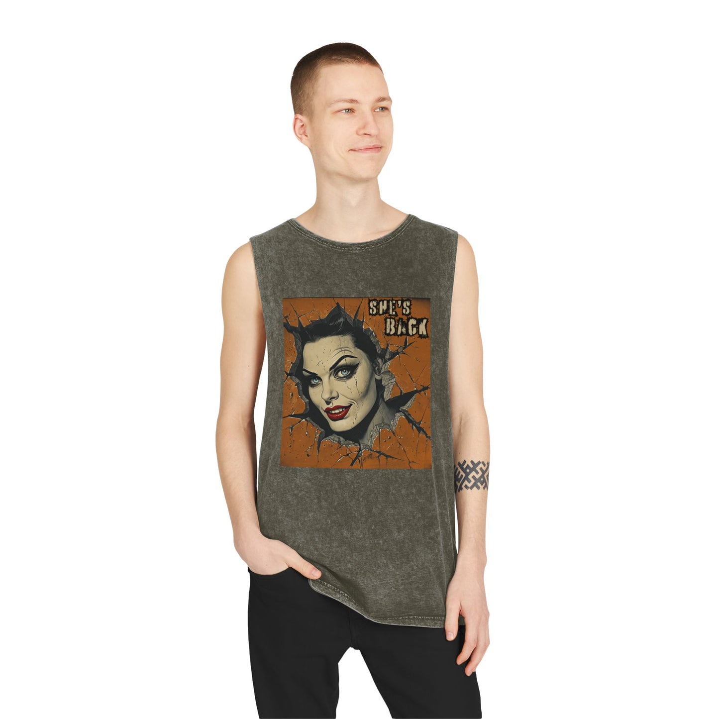 She's Back Stonewash Graphic Tank