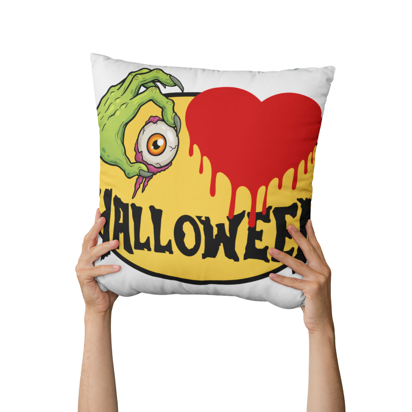 Eye Love Halloween Zombie Pillow