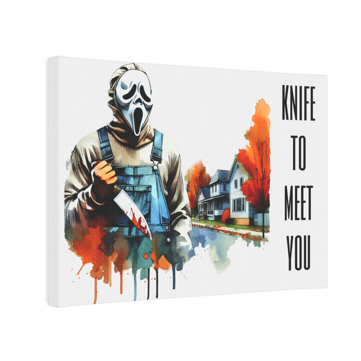 Knife To Meet You Scream Mask Photo Tile