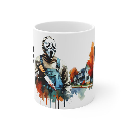 Watercolor Scream Mask Knife To Meet You Mug